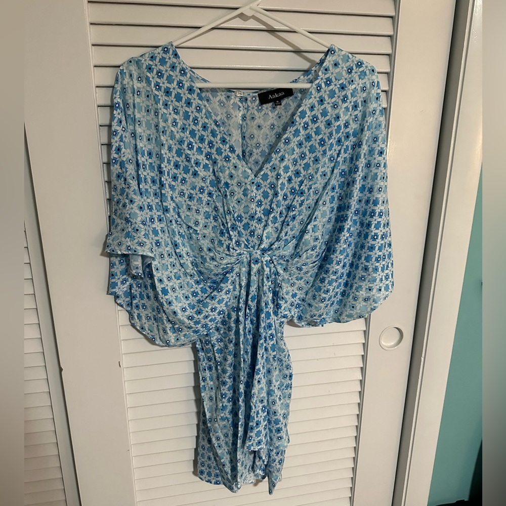 Aakaa blue design dress romper in small